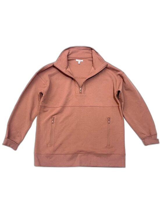 Maurices Tops - Maurices Dusty Rose Quarter-Zip Pullover Sweatshirt Cuffed Sleeve Women’s Medium